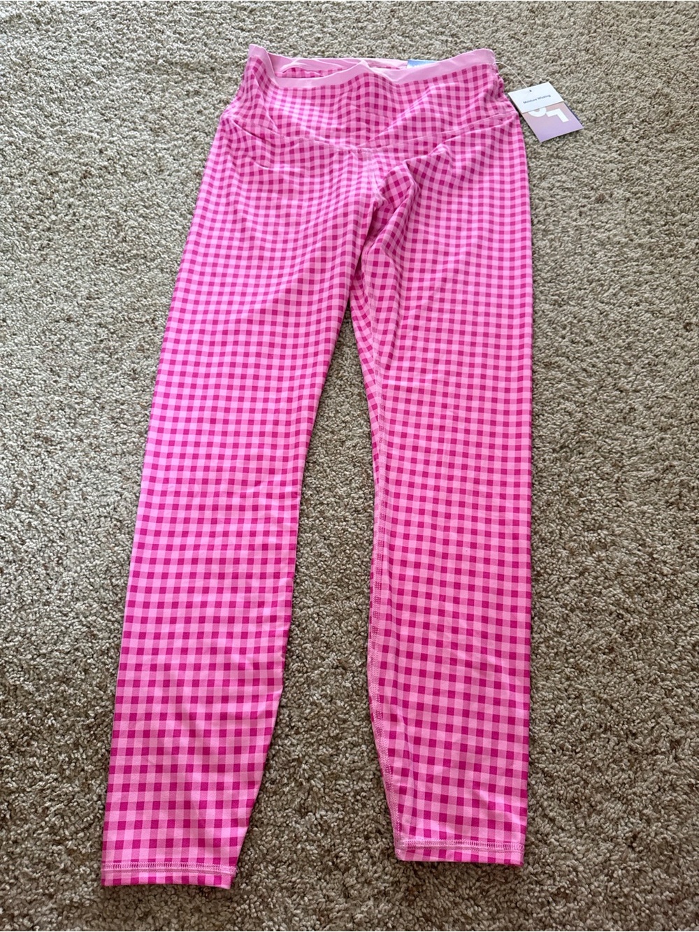 NWT Joy Lab Pink Women’s Gingham Active Leggings